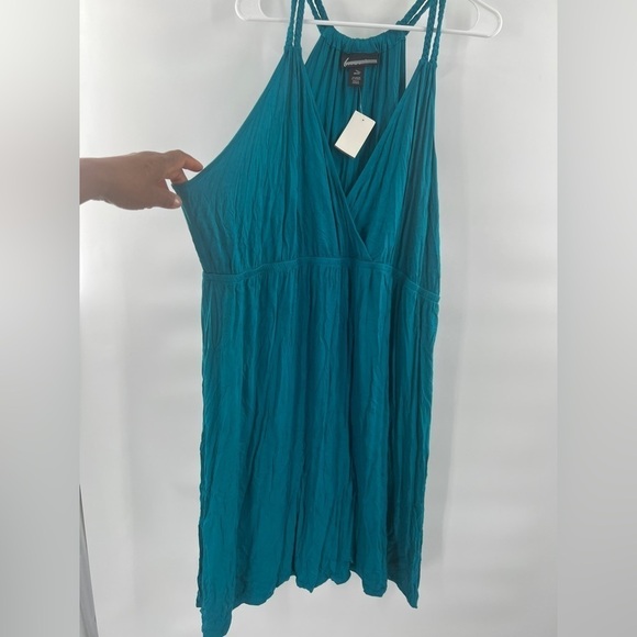 Lane Bryant green dress size 26/28 spaghetti braided straps - Picture 3 of 10